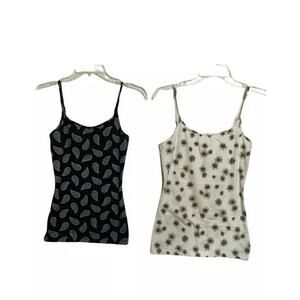 Nollie Womens two pieces Sleeveless Tops Cream Black Print free spirit blouse